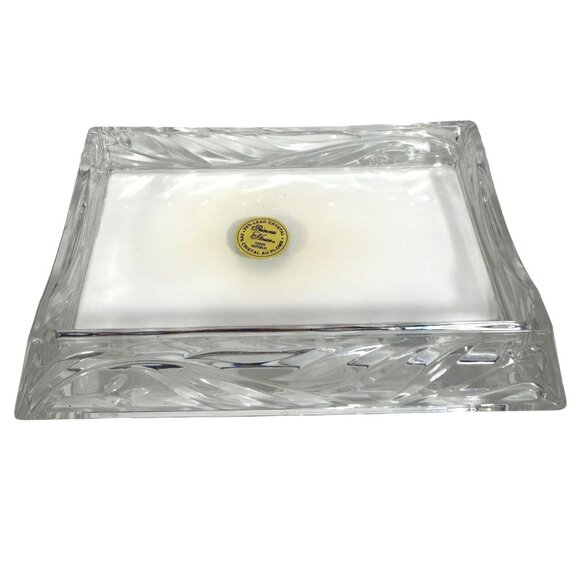 Princess House 24% Lead Crystal Memo Pad Holder Retired + Original Paper - Picture 2 of 8